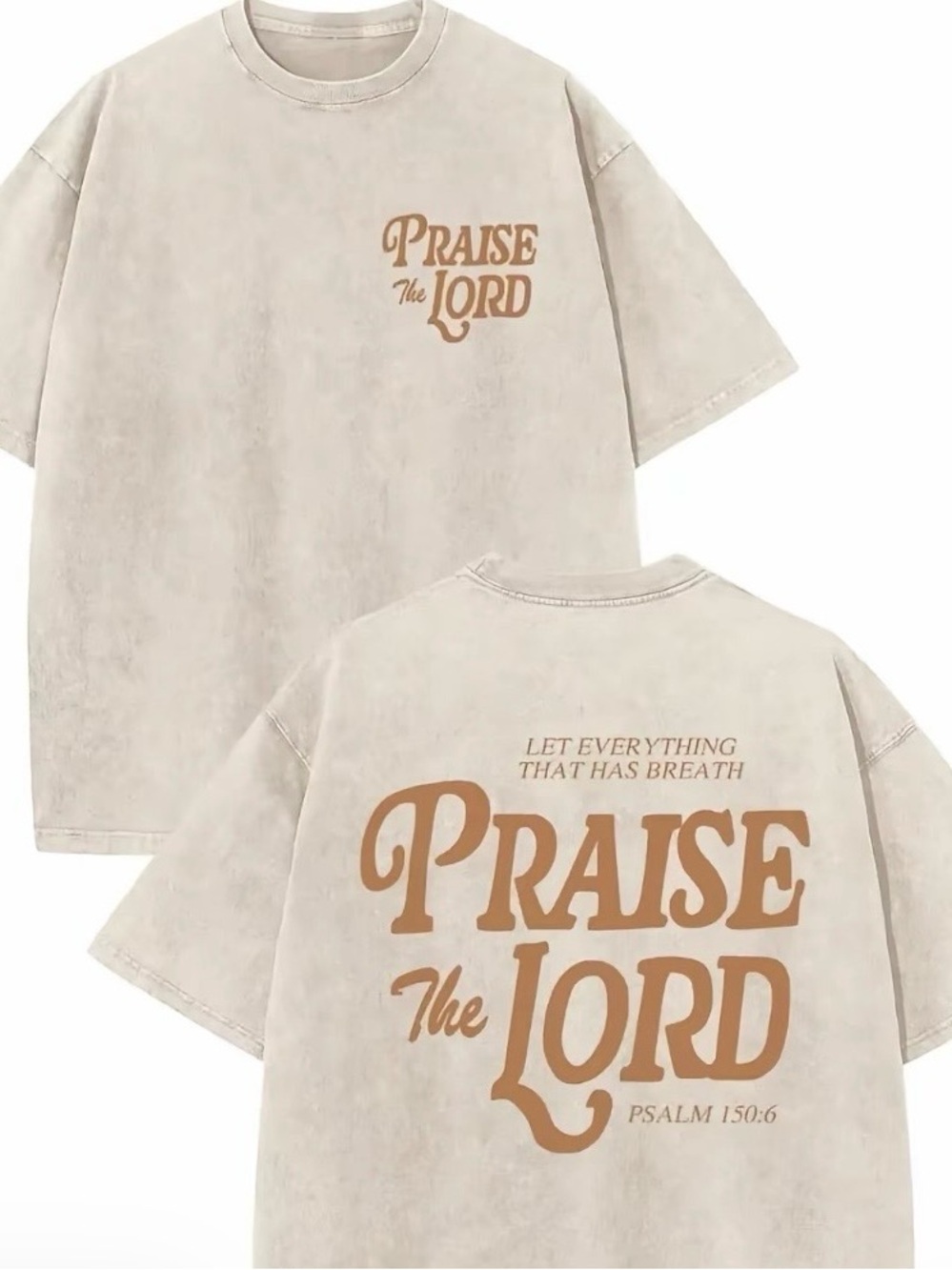 NEW Praise The Lord Beige Graphic Tee Gender Neutral